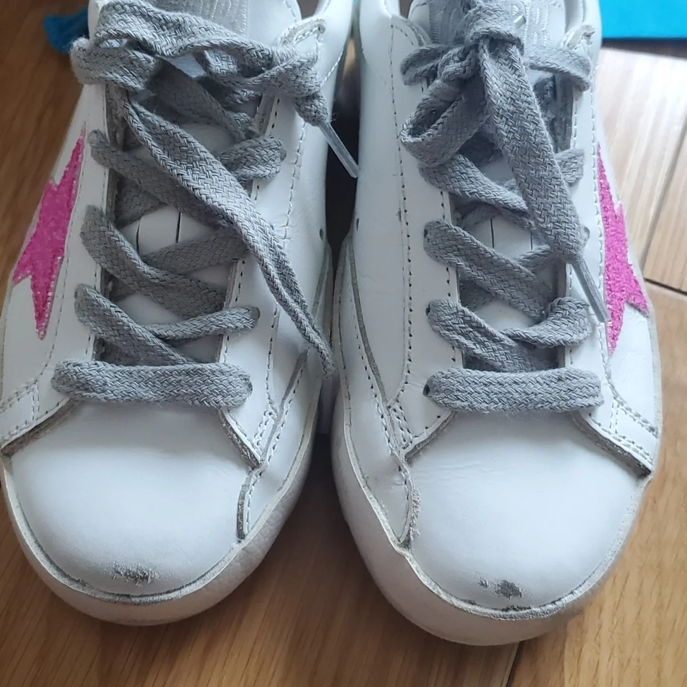 GOLDEN GOOSE PINK GLITTER STAR SUPERSTAR SNEAKERS KIDS -NEW - Picture 12 of 13
